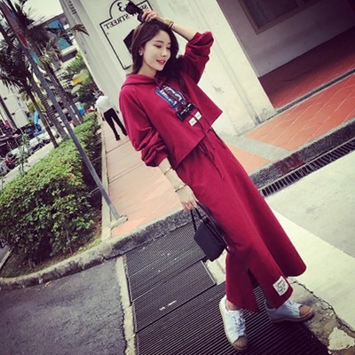  2018秋装新款女套装新品韩版长袖卫衣女宽松女装连衣裙外套女秋季女装(服饰）