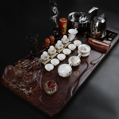 陶瓷功夫茶具整套茶盘茶具陶瓷功夫茶具套装紫砂商务定制茶具套装