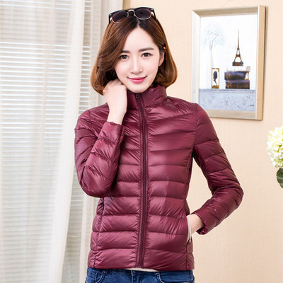 2018新款轻薄羽绒服女连帽短款立领秋冬女士大码女装外套女装（服饰）