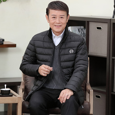 中年爸爸装羽绒棉服父亲棉袄男装冬外套中老年男士加厚棉衣男服饰（男装）